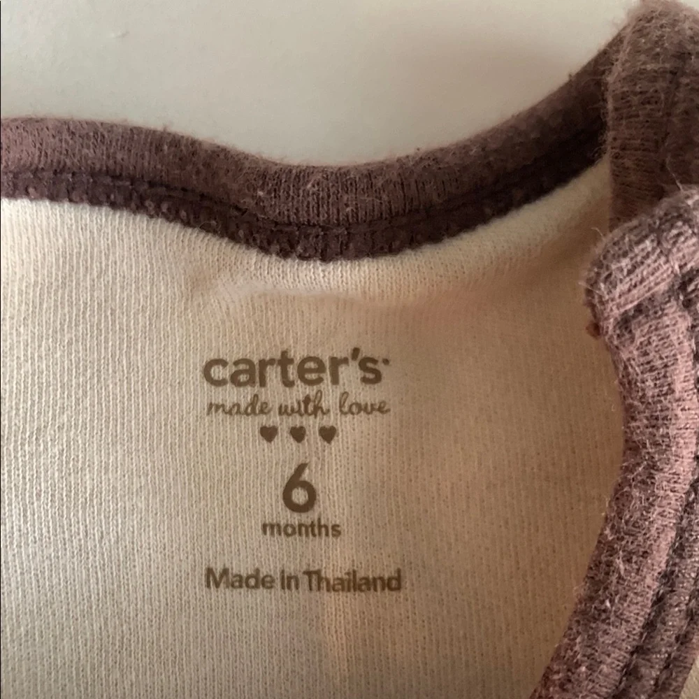Carter’s 6 Months Cream Baby Onesie with Car Design